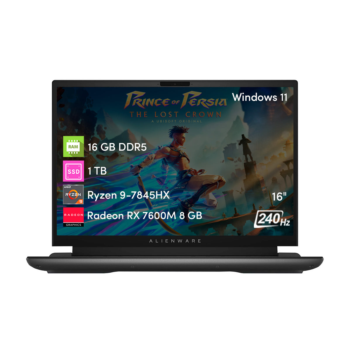 Dell Alienware M16 Ryzen 9 16GB 1TB SSD RX7600M 8GB 16" W11– Mr Click Chile