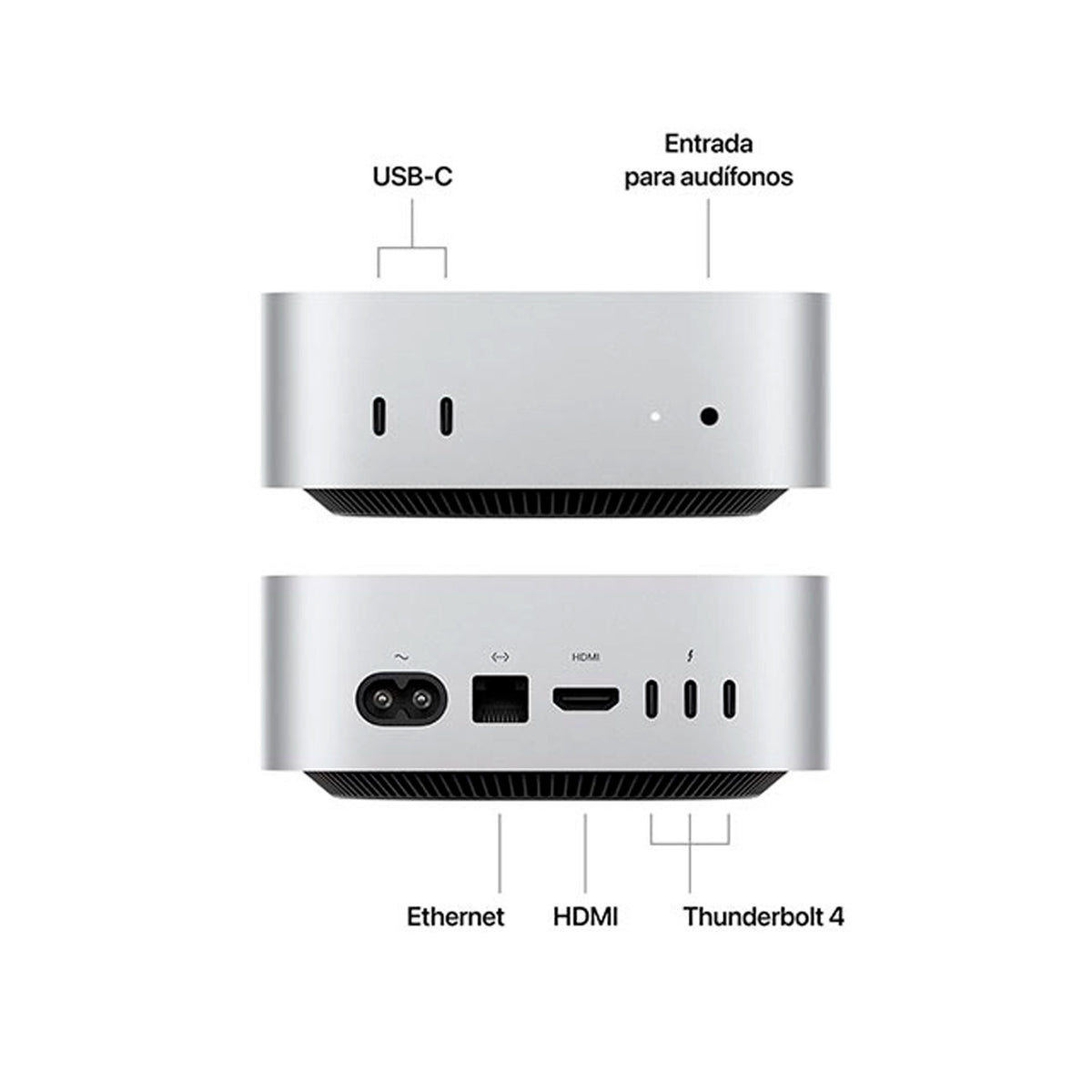 Macデスクトップ Apple Mac mini M4 16GB 256GB SSD Apple Mac Mini M4 16GB 256GB SSD Mac OS Gris– Mr Click Chile