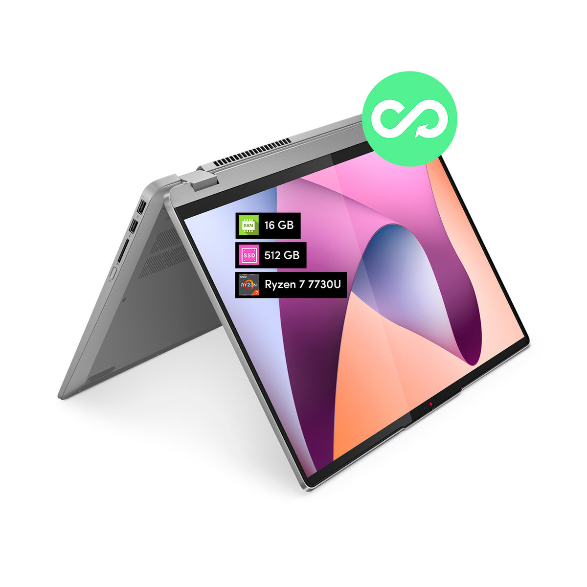 Notebook Lenovo Flex 2 en 1 Ryzen 7 16GB 512GB SSD 16' Táctil W11