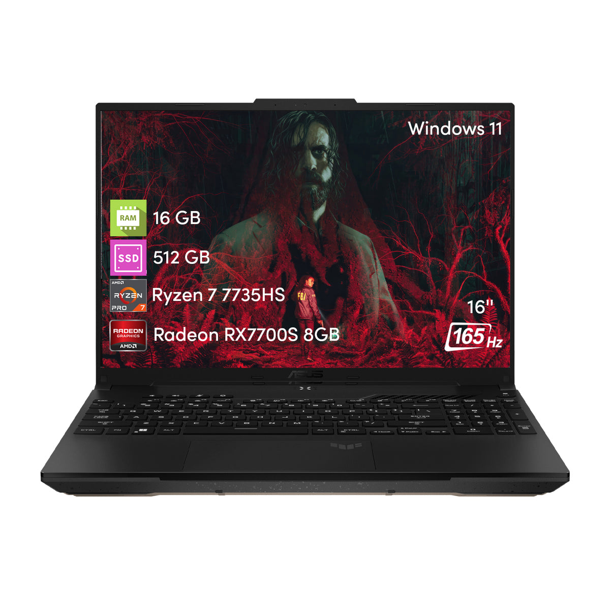 Notebook Gamer Asus Tuf A16 R7 16GB 512GB SSD RX7700S 8GB 16
