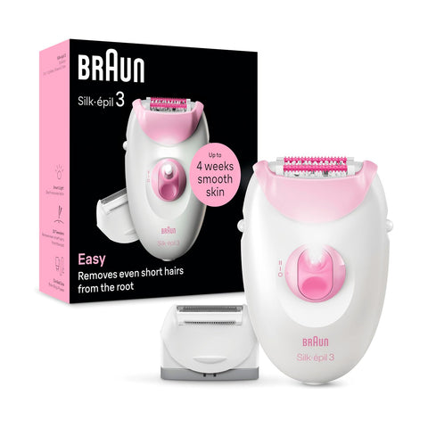 Depiladora Eléctrica Braun Silk Epil 3 Pink Box