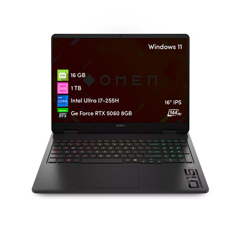 Notebook Gamer HP Omen Intel Ultra 7 16GB 1TB SSD 16' 2K RTX5060 W11