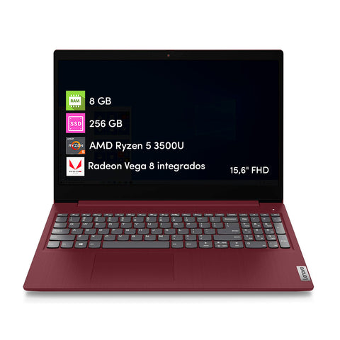 Noteook Lenovo IdeaPad 3 Ryzen 5 8GB 256GB SSD 15.6" FHD