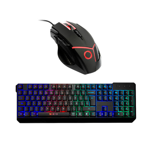 Pack Gamer Nibio Mouse Gear + Teclado Strike RGB