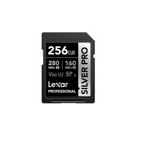 Tarjeta de Memoria Lexar 256GB SDXC UHS-II 280/160MBS V60 4K Silver Pro