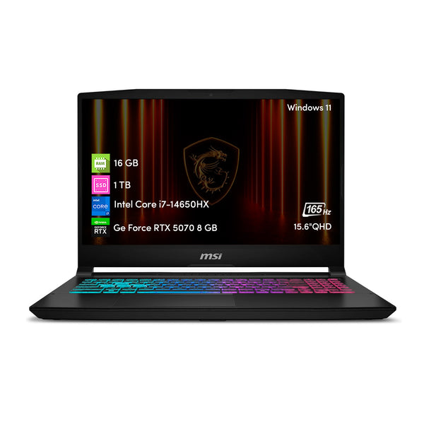 Notebook Gamer MSI Katana Intel i7 16GB 1TB SSD RTX5070 15.6 QHD