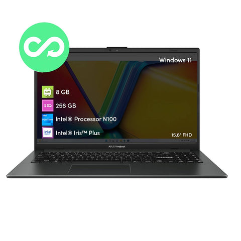 Notebook Asus Vivobook Intel N100 8GB 256GB SSD 15.6 FHD Win11