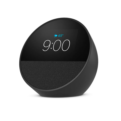 Asistente Amazon Echo Spot 2024 Smart Alarm Clock Negro