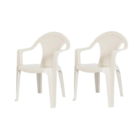 Pack 2 Sillas Terraza Ratan Glamour Con Brazos