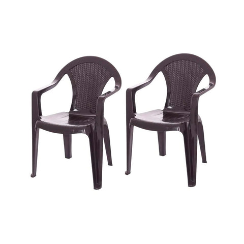 Pack 2 Sillas Terraza Ratan Glamour Con Brazos