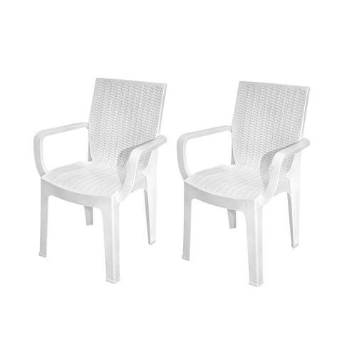 Pack 2 Sillas Terraza Ratan Corsa Con Brazos