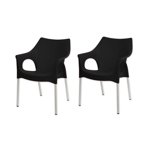 Pack 2 Sillas Comedor Style Con Brazos Negro