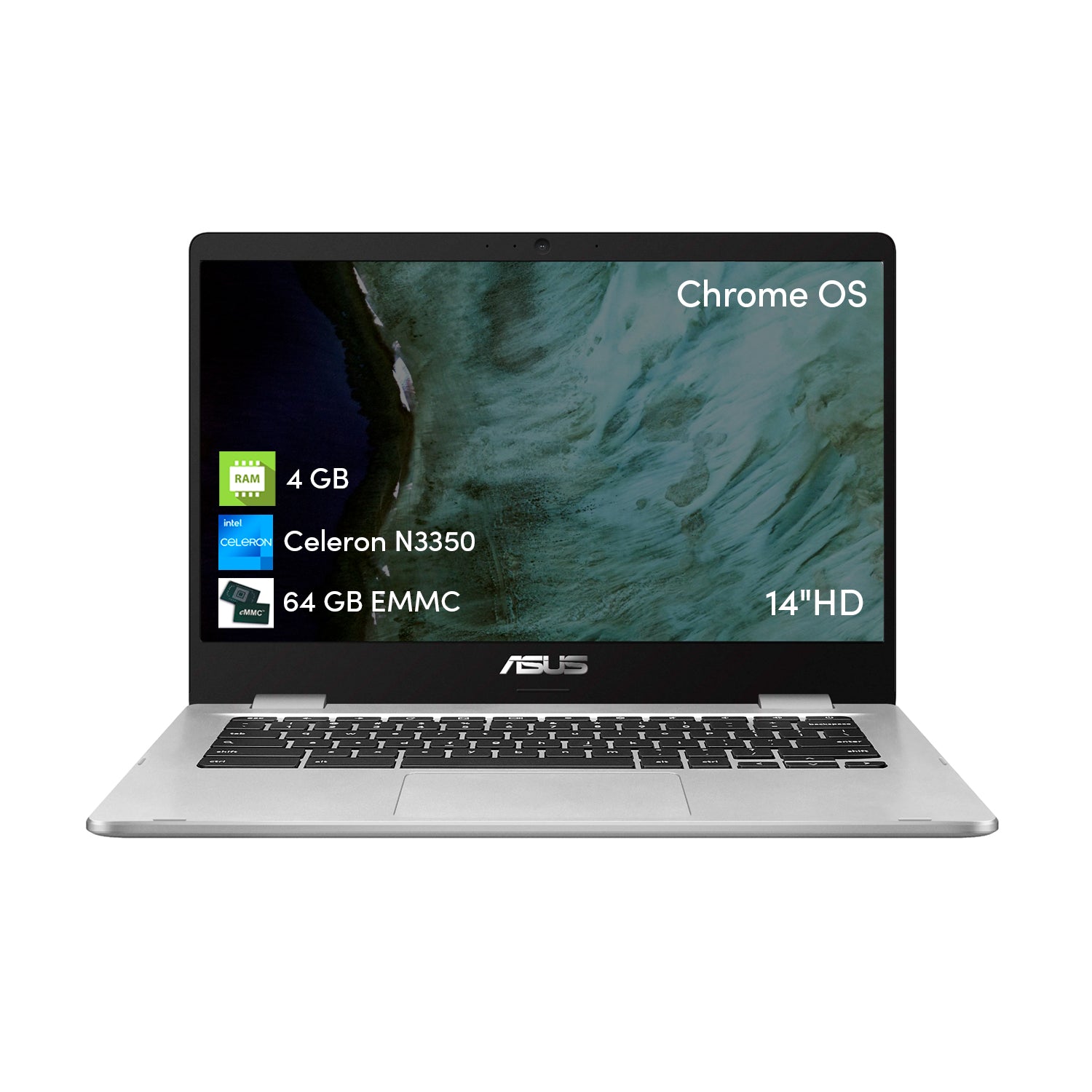 Notebook Chromebook Asus Celeron 4GB 64GB Chrome Os 14