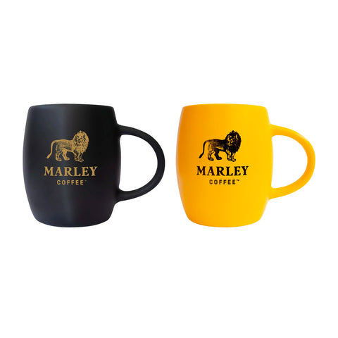 Pack Mug Cerámico Marley Coffe 450ml  Negro + Amarillo