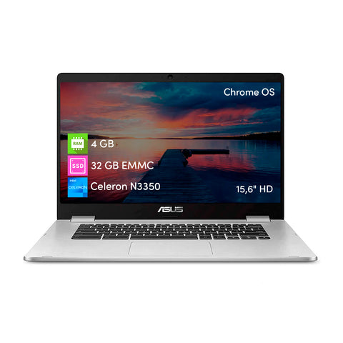 Notebook Chromebook Asus Celeron 4GB 32GB 15.6 ChromeOs Gris