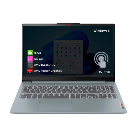 Notebook Lenovo Ideapad Slim 3 Ryzen 7 16GB 512GB 15.3' 2K Táctil W11