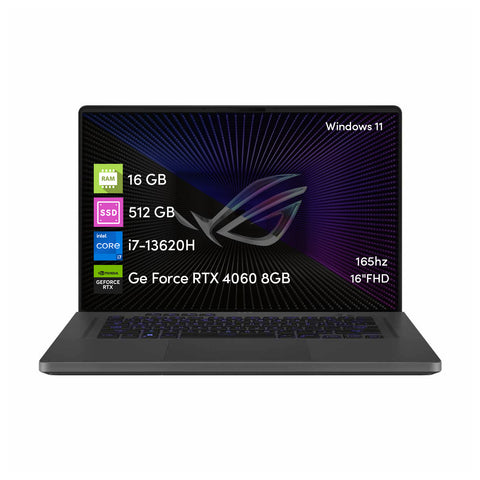 Notebook Asus Rog G16 i7 13va 16GB 512GB SSD RTX4060 8GB 16" FHD