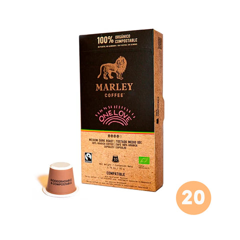 Pack Cápsulas de Café Marley Coffee Orgánico Nesspreso x20 cápsulas