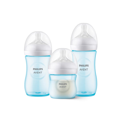 Set 3 Mamaderas Avent Natural SCD838/29 125+260+330ml Azul