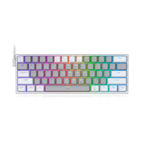 Teclado Gamer Redragon K617 Fizz RGB Grey/White