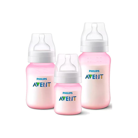Kit Triple Mamaderas Avent SCY119/20 125ml 260ml 330ml Rosa