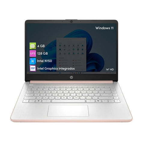 Notebook HP Intel N150 4GB 128GB 14' HD Rose Gold Win11