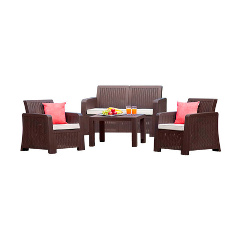Set Terraza Ratan Cafe 4 Personas