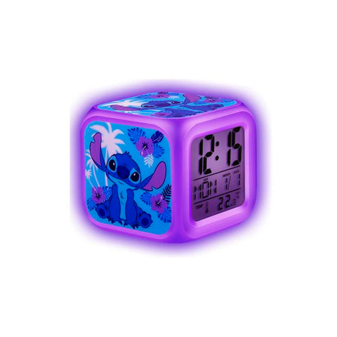 Reloj Alarma Disney Stitch Luz LED
