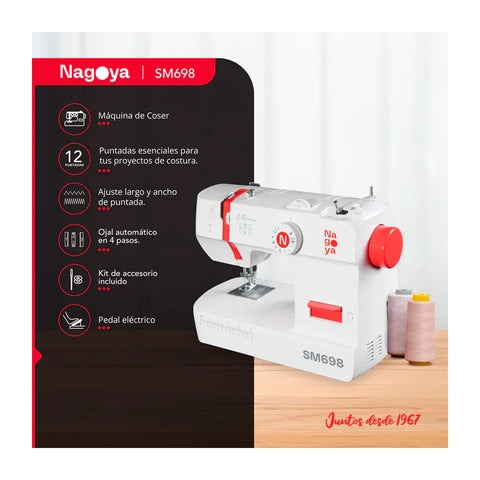 Maquina De Coser Nagoya SM698 12 Puntadas