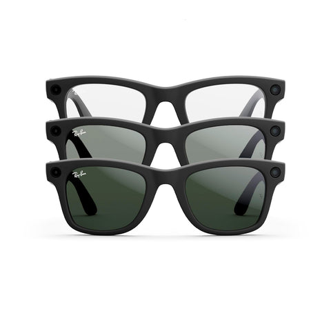 Lentes Inteligentes Ray-Ban Meta Wayfarer Gen 1 Matte Black Clear to Graphite Green Transitions