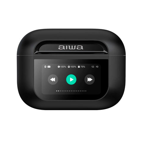 Audífonos Inalámbricos Aiwa In Ear Pantalla Táctil Aw-Twsgpro Negro