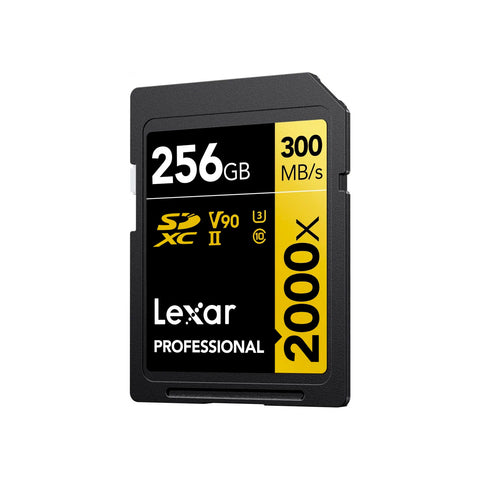 Tarjeta de Memoria Lexar 256GB 2000x SDXC UHS-II 300/260MBS V90 8K Gold