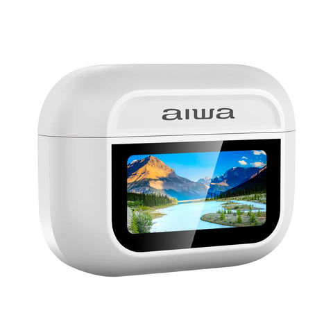 Audífonos Inalámbricos Aiwa In Ear Pantalla Táctil Aw-Twsgpro Blanco