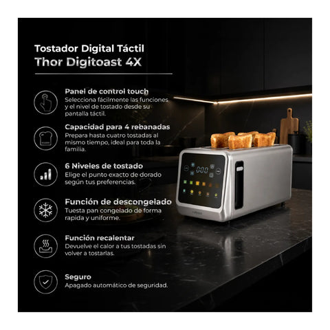 Tostador Digital Thorben Digitoast 4X 1400W
