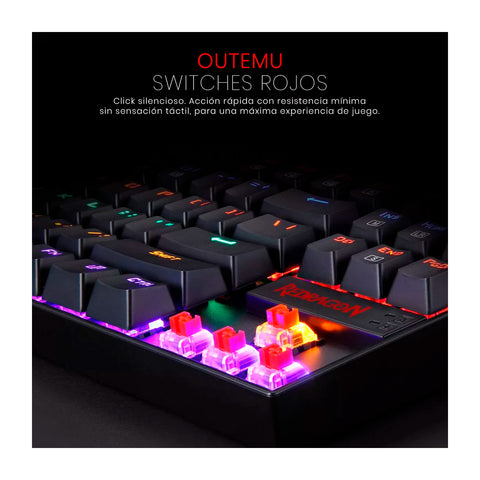 Teclado Mecánico Redragon Kumara K552W Red Switch Esp