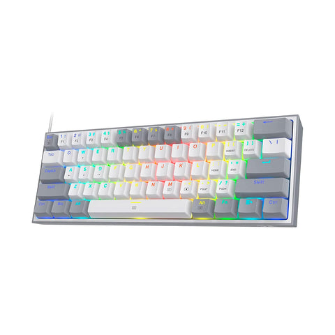 Teclado Gamer Redragon K617 Fizz RGB Grey/White