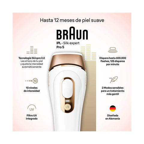 Depiladora IPL Braun PL5140 WHT/GOLD Silk-Expert Pro 5