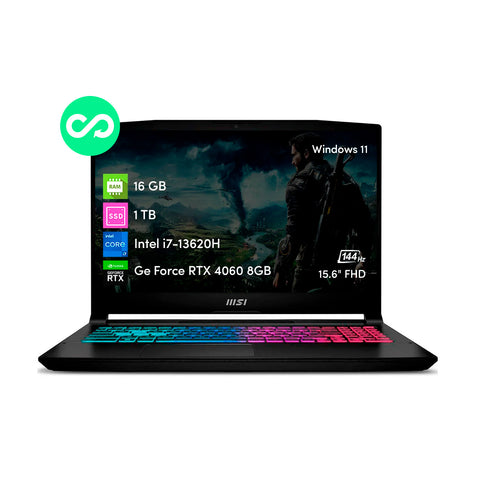 Notebook MSI Katana 15 i7 13va 16GB 1TB SSD RTX4060 8GB 15.6" FHD