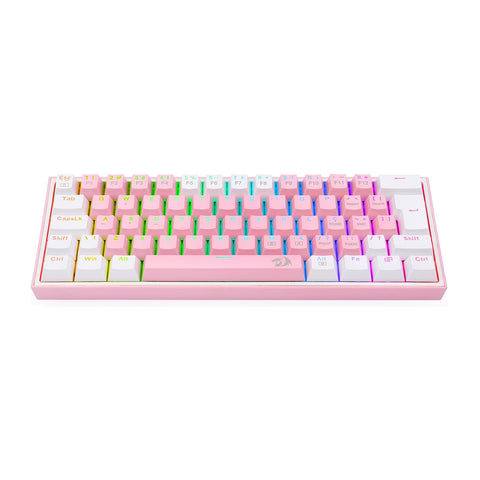 Teclado Gamer Redragon K617 Fizz RGB Pink/White