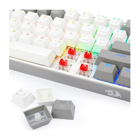 Teclado Gamer Redragon K617 Fizz RGB White/Grey