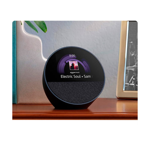 Asistente Amazon Echo Spot 2024 Smart Alarm Clock Negro
