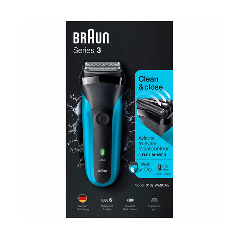 Máquina de Afeitar Braun Series 3 301BT Black Blue Wet&Dry