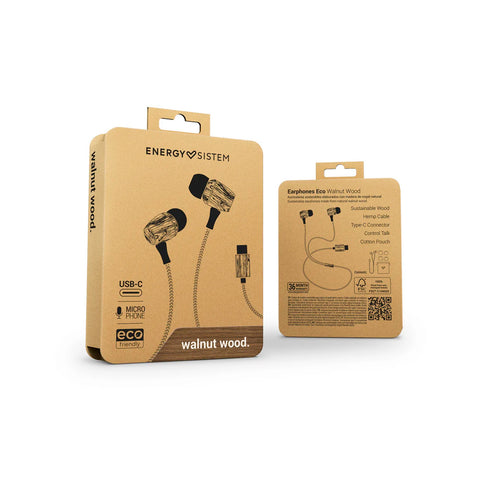 Audífonos Energy Sistem Earphones Eco Walnut Madera