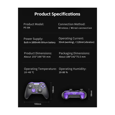 Control Joystick Inalambrico PXN P5 8K PC Switch Android