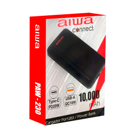 Cargador Portátil Powerbank Aiwa Aw-paw230 10000 Mah USB 4 en 1