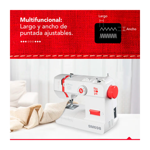 Maquina De Coser Nagoya SM698 12 Puntadas