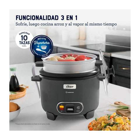 Arrocera 3 En 1 Oster 10 Tazas Diamond Force Ckstrc10dfske