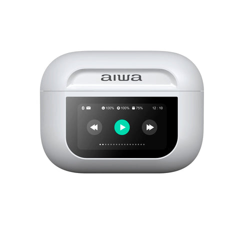 Audífonos Inalámbricos Aiwa In Ear Pantalla Táctil Aw-Twsgpro Blanco