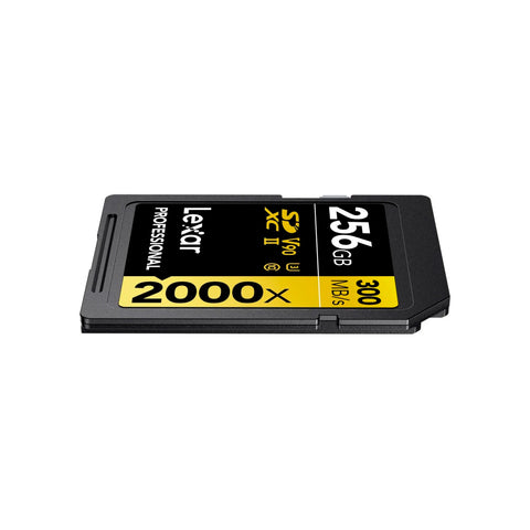 Tarjeta de Memoria Lexar 256GB 2000x SDXC UHS-II 300/260MBS V90 8K Gold