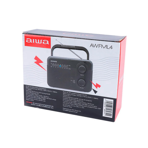 Radio Análoga Portátil Aiwa Aw-fml4 Fm-am Jack 3.5mm